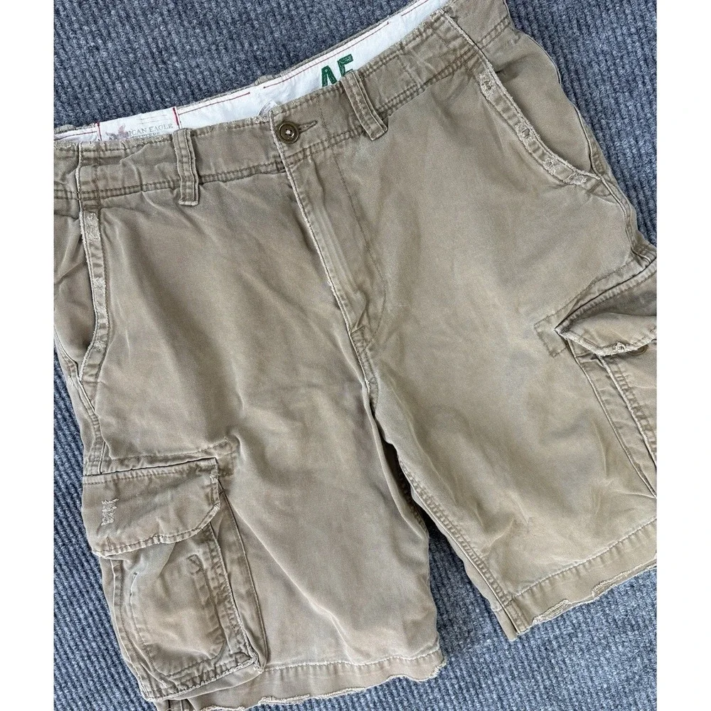 Y2K Vintage American Eagle Cargo Shorts Mens 32 Skater Distressed Utility Indie